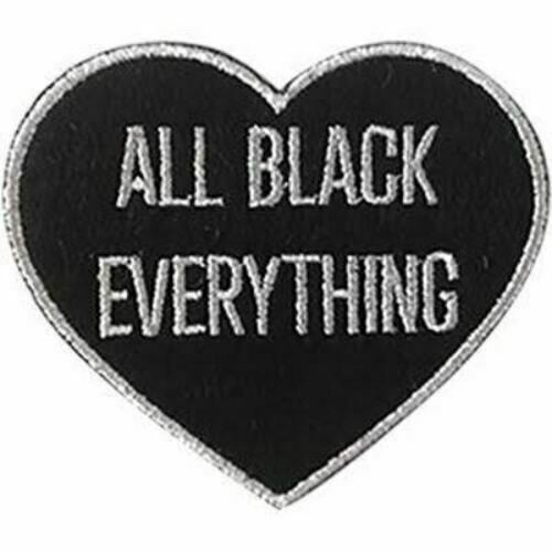 C&D Visionary DSX All Black Everything Heart Shaped Silver Lining Felt Patch