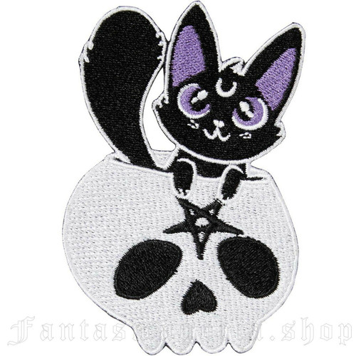 Killstar Hide n Seek Punk Goth Cat Kitten Skull Pentagram Cute Patch KSRA003691 Killstar Hide n Seek Punk Goth Cat Kitten Skull Pentagram Cute Patch KSRA003691