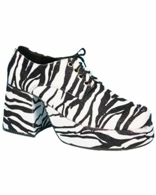 Ellie Shoes Pimp Zebra Disco 70s 3" Heel Mens Platform Lace Shoes 312-PIMP Ellie Shoes Pimp Zebra Disco 70s 3" Heel Mens Platform Lace Shoes 312-PIMP