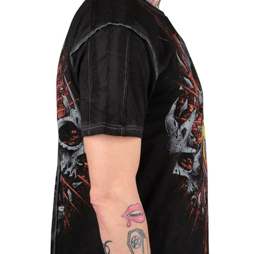 Wornstar Clothing Eruption Rock And Roll Skull Biker Flame Edgy T-Shirt -  Fearless Apparel