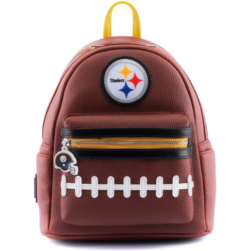 Loungefly NFL Pittsburgh Steelers Pigskin Logo Mini Backpack Handbag Tote Loungefly NFL Pittsburgh Steelers Pigskin Logo Mini Backpack Handbag Tote