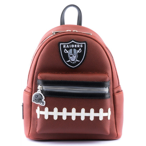 Loungefly NFL Las Vegas Raiders Pigskin Logo Mini Backpack Handbag Tote Loungefly NFL Las Vegas Raiders Pigskin Logo Mini Backpack Handbag Tote