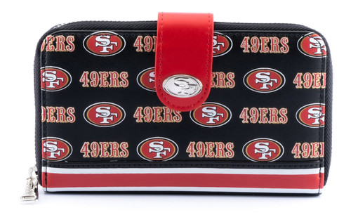 Loungefly NFL San Francisco 49ers Logo AOP Bifold Wallet Clutch Purse Loungefly NFL San Francisco 49ers Logo AOP Bifold Wallet Clutch Purse