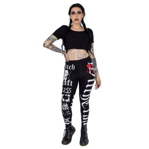 Heartless B Craft Wednesday Addams Pentagram Goth Punk Leggings A