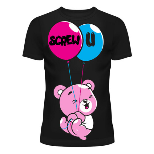 Cupcake Cult Screw U Bear You Balloons Flying Away Teddy Shirt Top T-SCRWUBR-B