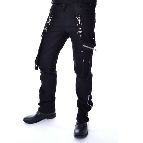 Beckett Men's Steampunk Tattoo Motorcycle Biker Punk Black Pants BECKETTM-B