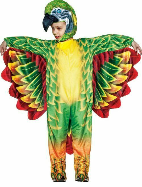 Underwraps Toddler Green Parrot Printed Costume