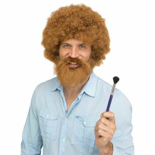 Fun World Groovin' Guy Bob Ross Paint 1970's Hippie Halloween Costume Wig 92274 Fun World Groovin' Guy Bob Ross Paint 1970's Hippie Halloween Costume Wig 92274