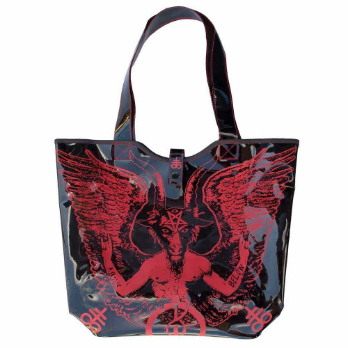 Kreepsville 666 Baphomet Satanic PVC Beach Translucent Gothic Tote Bag BGBTBS Kreepsville 666 Baphomet Satanic PVC Beach Translucent Gothic Tote Bag BGBTBS