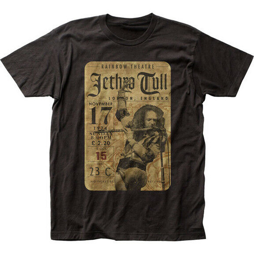 Jethro Tull Concert Ticket Progressive Rock Fitted Men's Jersey Tee TULL14 Jethro Tull Concert Ticket Progressive Rock Fitted Men's Jersey Tee TULL14