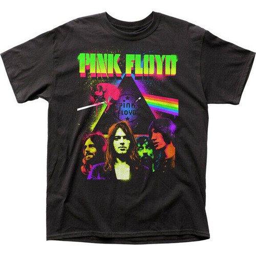 Pink Floyd Neon Splatter Psychedelic Rock Group Fitted Men's Jersey Tee PF73 Pink Floyd Neon Splatter Psychedelic Rock Group Fitted Men's Jersey Tee PF73