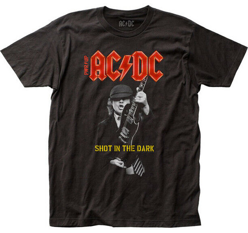 ACDC Shot In The Dark Classic Rock Punk Metal Men's Fitted Jersey T-Shirt ACDC Shot In The Dark Classic Rock Punk Metal Men's Fitted Jersey T-Shirt