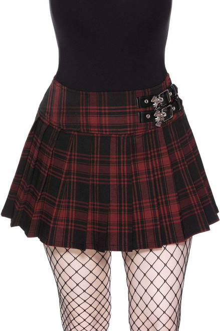 Killstar Bat Girl Babe Tartan Pleated Mini Schoolgirl Punk Rock Skirt ...