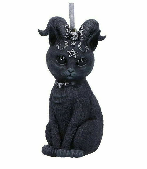 Nemesis Now Pawzuph Cat Horns Occult Pentagram Skull Hanging Ornament B5595T1 Nemesis Now Pawzuph Cat Horns Occult Pentagram Skull Hanging Ornament B5595T1