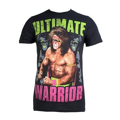 Authentic The Ultimate Warrior Darkness Wwf Slim Fitted Mens T