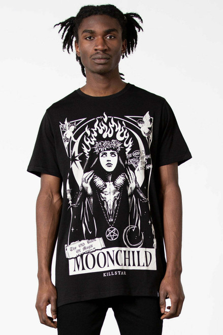 Killstar Companion Moonchild Baphomet Angel Flame Pentagram T-Shirt KSRA004621 Killstar Companion Moonchild Baphomet Angel Flame Pentagram T-Shirt KSRA004621