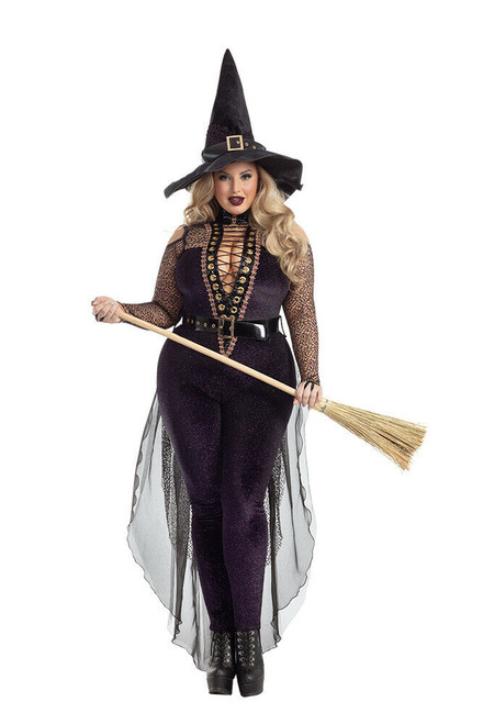 Party King Midnight Violet Witch Sexy Wicked Halloween Plus Costume PK2050XL Party King Midnight Violet Witch Sexy Wicked Halloween Plus Costume PK2050XL
