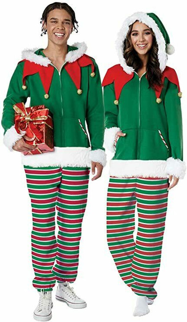 California Costumes Elf Christmas Holiday Xmas Fleece Jumpsuit Costume 5221-174 California Costumes Elf Christmas Holiday Xmas Fleece Jumpsuit Costume 5221-174