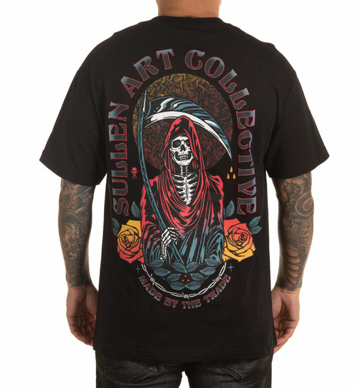 Sullen Art Collective Gate Keeper Pop Art Reaper Scythe Ink Tattoo Tee SCM4565 Sullen Art Collective Gate Keeper Pop Art Reaper Scythe Ink Tattoo Tee SCM4565