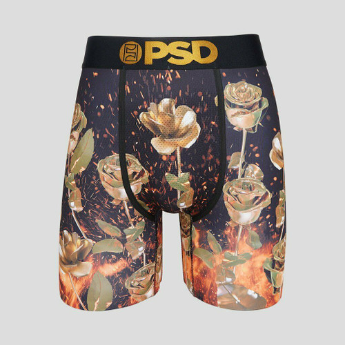 PSD Forged In Fire Metal Roses Floral Welded Flames Men's Boxer