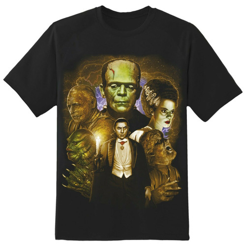 Rock Rebel Universal Monsters Full Color Collage Men's Tee UM-COLORED-COLLAGE