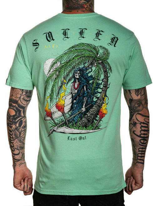 Sullen Art Collective Last Out Tropical Tattoo Survival Beach Summer Tee SCM3938 Sullen Art Collective Last Out Tropical Tattoo Survival Beach Summer Tee SCM3938