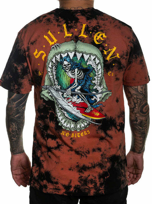 Sullen Art Collective No Biters Tropical Shark Teeth Attack Summer Tee SCM3939 Sullen Art Collective No Biters Tropical Shark Teeth Attack Summer Tee SCM3939