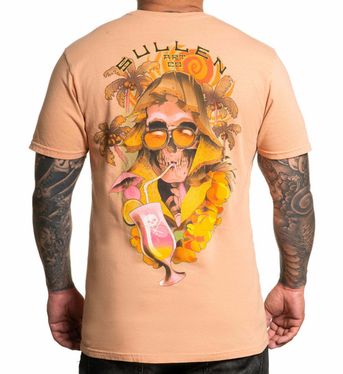 Sullen Sun Bum Tropical Vacation Cocktail Skeleton Tattoo Inked Shirt SCM4095 Sullen Sun Bum Tropical Vacation Cocktail Skeleton Tattoo Inked Shirt SCM4095