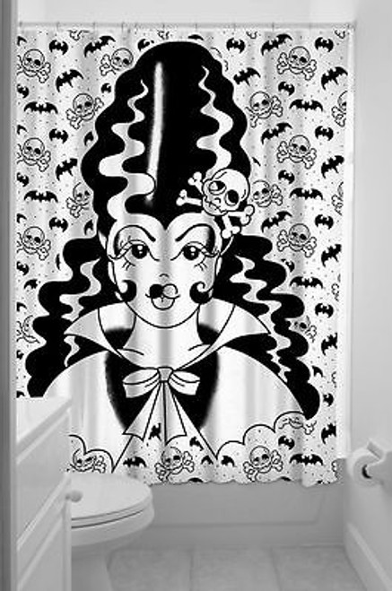 SOURPUSS FRANKEN GAL FRANKENSTEIN PUNK BATH GOTH PINUP TATTOO SHOWER CURTAIN SOURPUSS FRANKEN GAL FRANKENSTEIN PUNK BATH GOTH PINUP TATTOO SHOWER CURTAIN