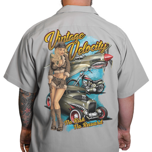 Lethal Threat Flying Tiger Pinup Printed Motorcycle Mens Retro Art Work Shirt Lethal Threat Flying Tiger Pinup Printed Motorcycle Mens Retro Art Work Shirt