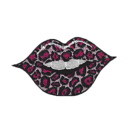 Lethal Angel Leopard Print Pink Lips Rockabilly Punk Biker Embroidered Patch Lethal Angel Leopard Print Pink Lips Rockabilly Punk Biker Embroidered Patch