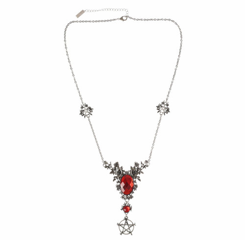 Killstar Eternal Grove Roses Flowers Thorns Gothic Pentagram Dangle Necklace Killstar Eternal Grove Roses Flowers Thorns Gothic Pentagram Dangle Necklace