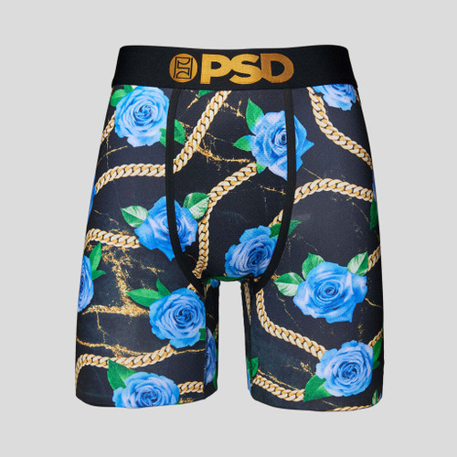 PSD Chained Garden Blue Roses Gold Floral Underwear Boxer Briefs 222180052 PSD Chained Garden Blue Roses Gold Floral Underwear Boxer Briefs 222180052