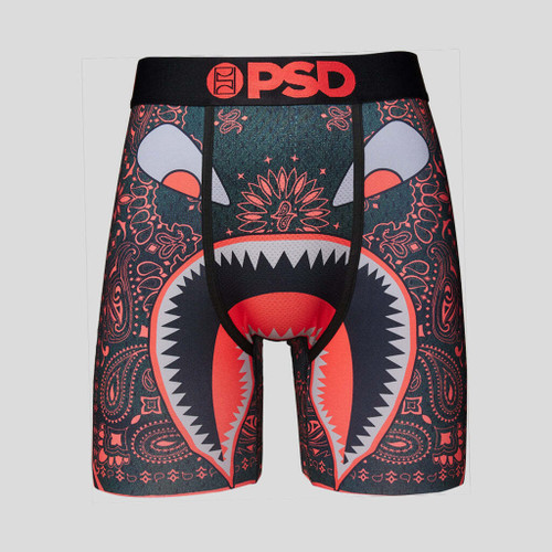 PSD Warface Boxer Briefs Blue/Red Camo Shark Bite Underwear 121180009 Size  Large