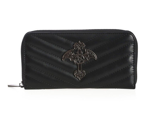 Lost Queen Glow of the Cross Pentagram Quilted Goth Punk Wallet Clutch WT41097 Lost Queen Glow of the Cross Pentagram Quilted Goth Punk Wallet Clutch WT41097
