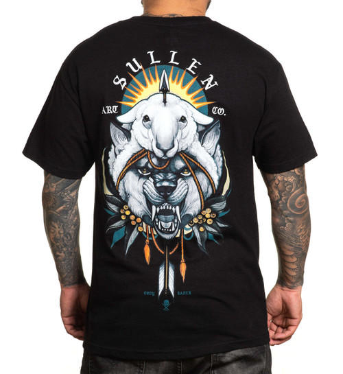 Sullen Art Collective Predator Badge Wolf Mens Premium Tattoo