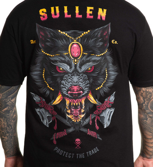 Sullen Art Collective Predator Badge Wolf Mens Premium Tattoo