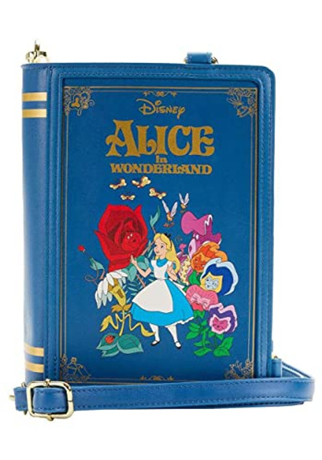 Loungefly Disney Alice in Wonderland Classic Book Convertible Womens Double Strap Shoulder Bag Purse Loungefly Disney Alice in Wonderland Classic Book Convertible Womens Double Strap Shoulder Bag Purse
