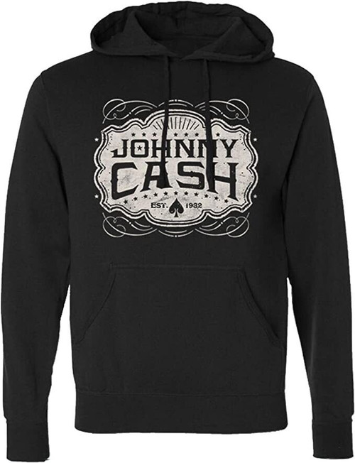 Johnny Cash Emblem Spade Mens Classic Country Music Graphic Sweatshirt Hoodie Johnny Cash Emblem Spade Mens Classic Country Music Graphic Sweatshirt Hoodie