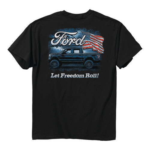 Buck Wear Ford Let Freedom Roll American Flag Mens Graphic Pick Up Truck T Shirt Buck Wear Ford Let Freedom Roll American Flag Mens Graphic Pick Up Truck T Shirt