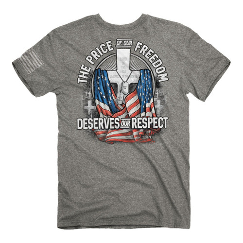 Buck Wear Price of Freedom Deserves Respect Mens Military Graphic USA T Shirt Buck Wear Price of Freedom Deserves Respect Mens Military Graphic USA T Shirt