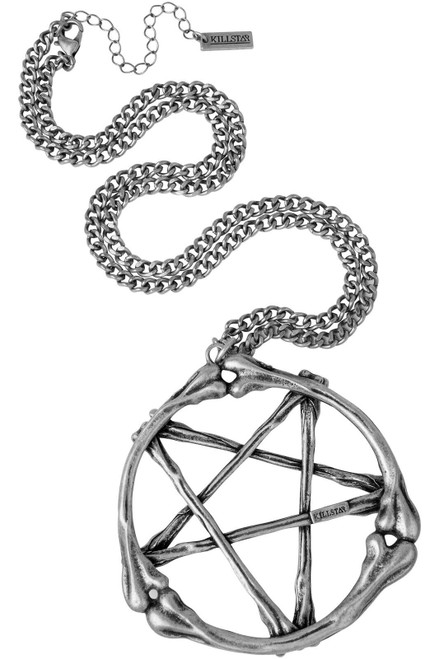 Killstar Cult of the Devil Bone Pentagram Chain Pendant Necklace KSRA005369 Killstar Cult of the Devil Bone Pentagram Chain Pendant Necklace KSRA005369