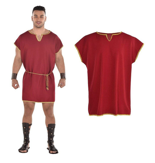 Amscan Burgundy Tunic Ancient Rome Spartan Gladiator Adult Tunic Costume Amscan Burgundy Tunic Ancient Rome Spartan Gladiator Adult Tunic Costume