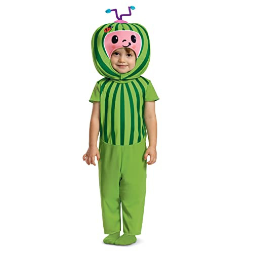 Disguise unisex baby Cocomelon Costume, Official Cocomelon Onesie Watermelon Headpiece, Size Infant and Toddler Costumes, As Shown, Size 12-18 months US