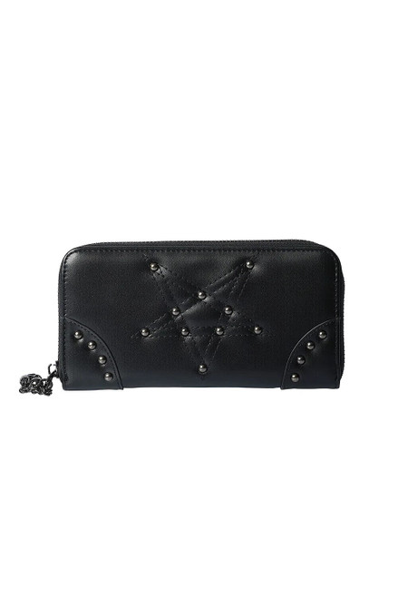 Lost Queen Darq Wallet Pentagram Studded Punk Gothic Satanic Alternative WT41105 Lost Queen Darq Wallet Pentagram Studded Punk Gothic Satanic Alternative WT41105