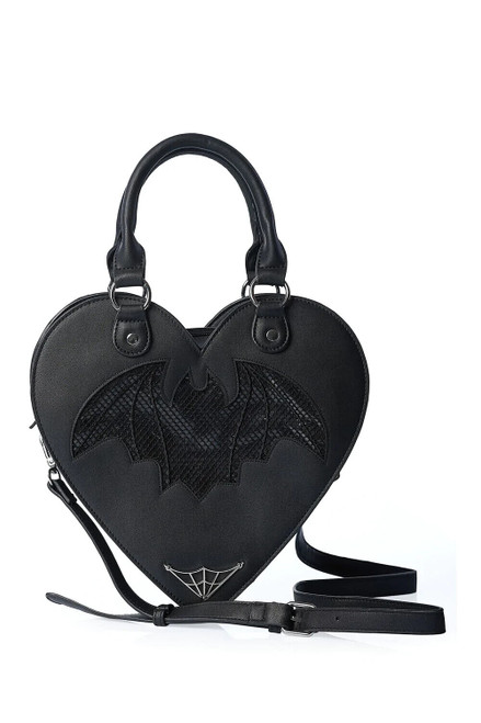 Lost Queen Dreamology Handbag Goth Punk Heart Bat Spiderweb