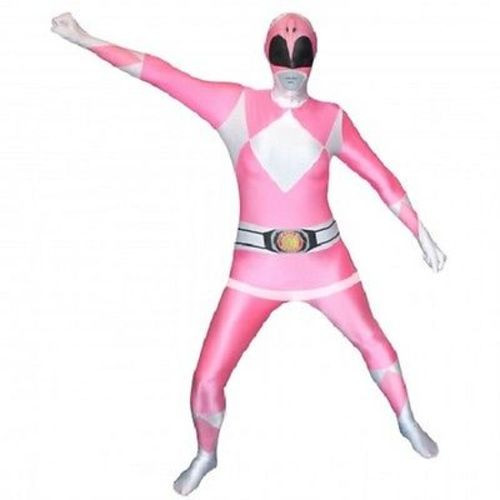MORPHSUIT PINK POWER RANGER ADULT BODYSUIT SKIN SUIT HALLOWEEN COSPLAY COSTUME