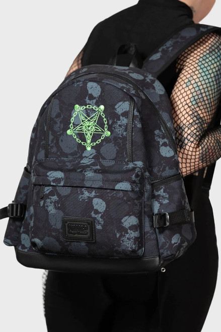 Killstar Tzompantli Backpack Pentagram Satanic Skulls Gothic Punk