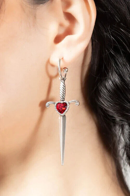 Killstar Desolate Woman's Earrings Dagger Heart Gothic Alternative KSRA007847 Killstar Desolate Woman's Earrings Dagger Heart Gothic Alternative KSRA007847