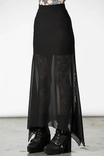 Killstar Death Star Maxie Woman's Skirt Black Sheer Goth